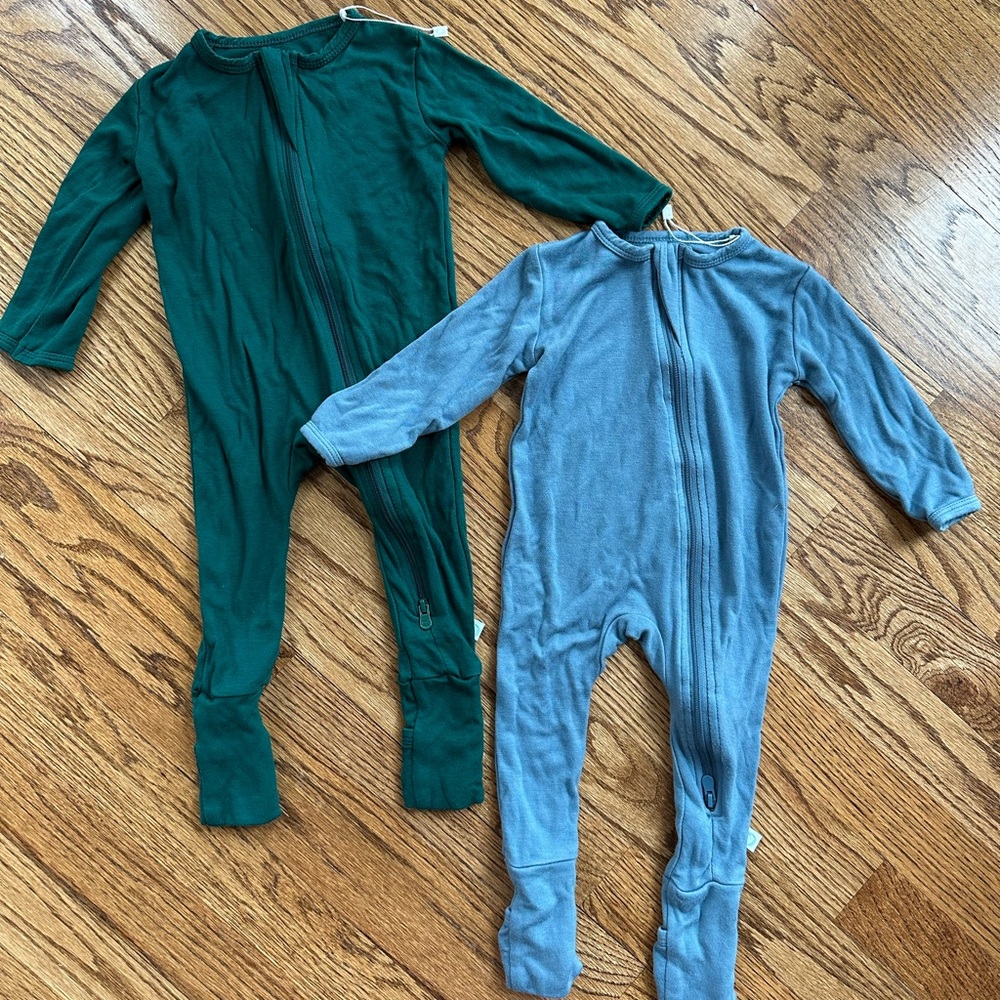 Cozy Baby Onesies in Green and Blue